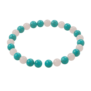 “Cœur Serein” – Turquoise & Quartz Rose